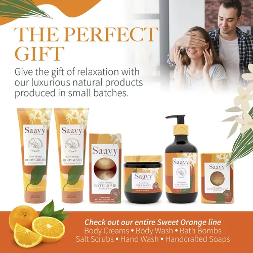 Saavy Naturals Pack De Exfoliante Corporal De Sal Naranja Du