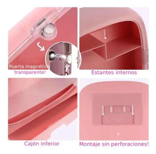 Organizador Colgante Cosmético Pared Baño Estante Tapa Cajon
