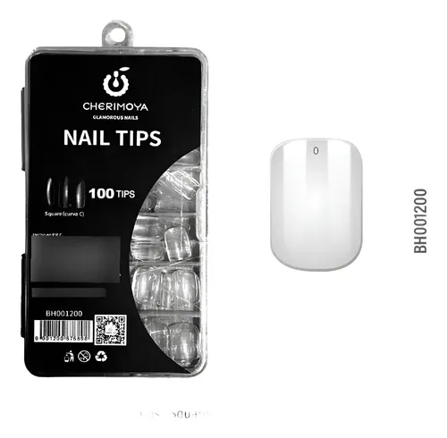 Uñas Cuadrados Transparentes Con Curvatura C Cherimoya