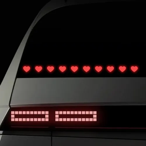 10 Reflective Heart Stickers Grid Glass Cover Stripe