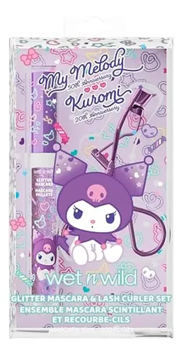 Máscara Y Rizador De Pestañas My Melody And Kuromi Glitter D