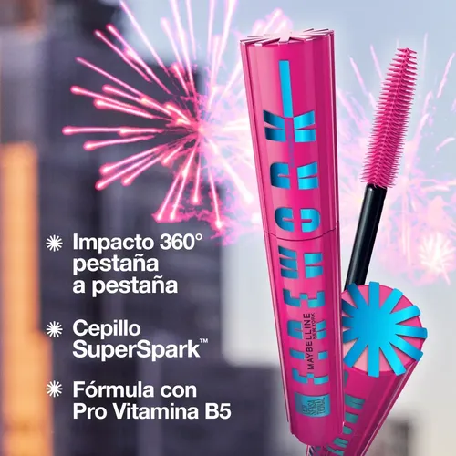 Mascara De Pestañas Maybelline Firework Blackest Black Wsh Blackest Black Wsh