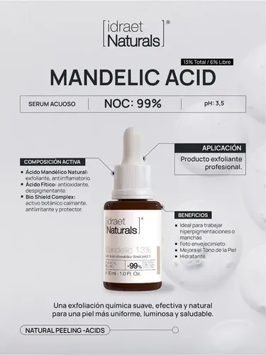 Acido Mandelico Peeling Quimico Naturals Idraet Momento De Aplicación Día/noche Tipo De Piel Todo Tipo De Piel