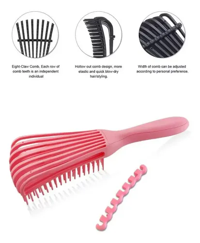 Cepillo Desenredante Negro Para Cabello Rizado Y Chino