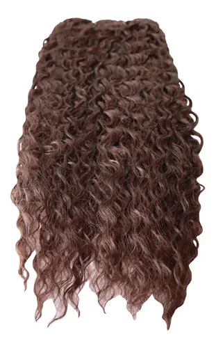 Cortina De Pelo Rizado Orgánicas Afro 4,50 Metros Reales !! Color #4 Castaño