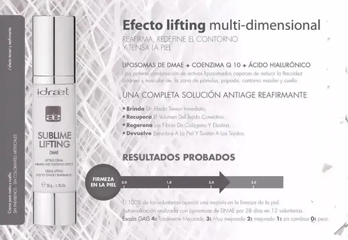 Sublime Lifting Dmae Tensor Reafirmante 50grs Idraet Momento de aplicación Día/Noche Tipo de piel Todo tipo