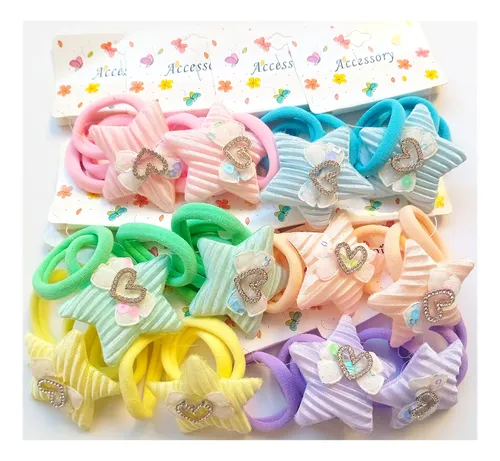 Pack X 36 Colitas Corazon De Pelo En Colores Surtidos.