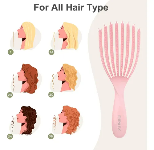 Set De Cepillos Shinlea Detangler Para Cabello Rizado Y Seco