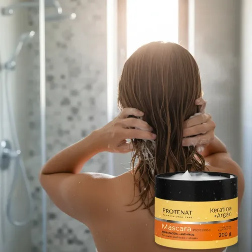 Máscara Profesional Protenat Keratina Argán Anti Frizz 200 G