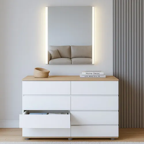 Espejo Rectangular Con Luz Led Marco Esmerilado 70×90 Cm