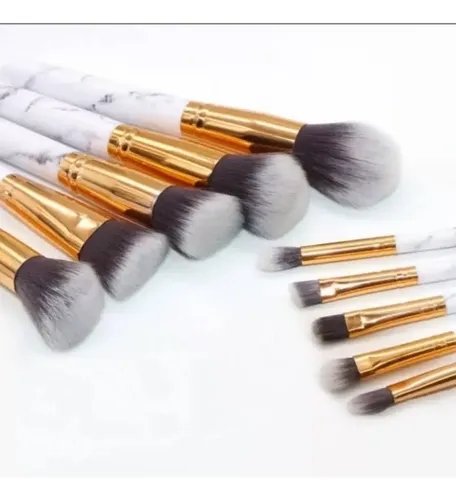 Set 10 Brochas Maquillaje Profesional Rostro Ojos Difuminar