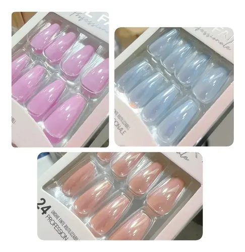 Uñas Postizas Ballerina Autoadhesivas Efecto Aurora Lisas Color 5 Liso