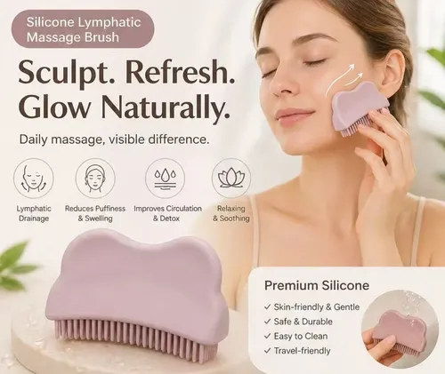 Cepillo Facial De Contorno De Silicona Pink