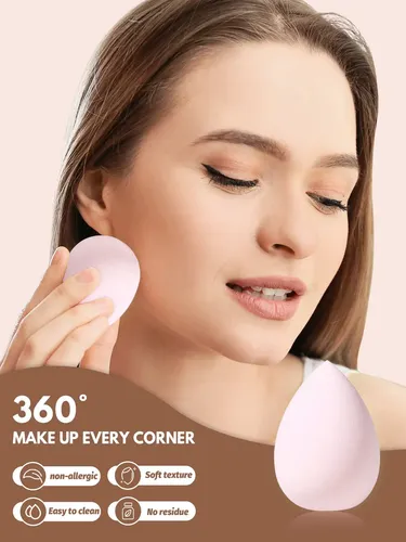 Set 52 Brochas Y Esponjas Maquillaje Profesional Rosa Rosa