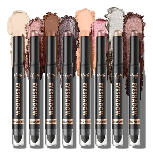 Set De 8 Colores De Sombras De Ojos En Barra De Doble Punta
