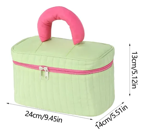 Bolsa De Maquillaje De Lona Con Asa, Organizador De Artículo