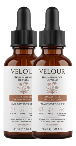 Gotero Inhibidor Vello Velour Rostro Axilas Intima 30ml 2×1