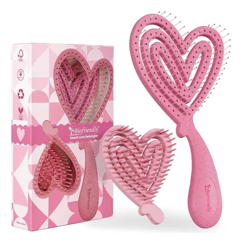 Cepillo Para Cabello Biofriendly Set Rosa Grande Y Mini