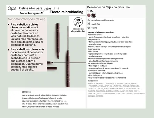 Delineador En Fibra Para Cejas 1,1ml Una Natura Vegano