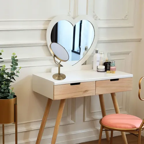 Espejo De Maquillaje De Escritorio Con Aumento De Doble Espe
