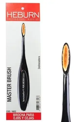 Brocha de maquillaje para cejas Heburn 1602 cerdas sintéticas color negro