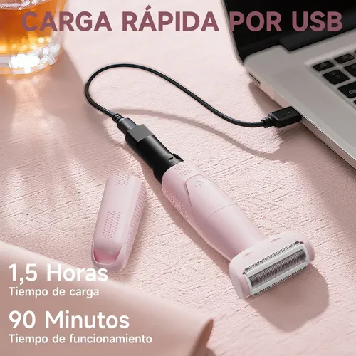 Depiladora Para Bikini Mujer 3 En 1 Recargable Portátil Electrica Rasuradora Húmeda O Seca Adecuado Para Partes Íntimas Zona Axilas Y Todo El Cuerpo Enchen