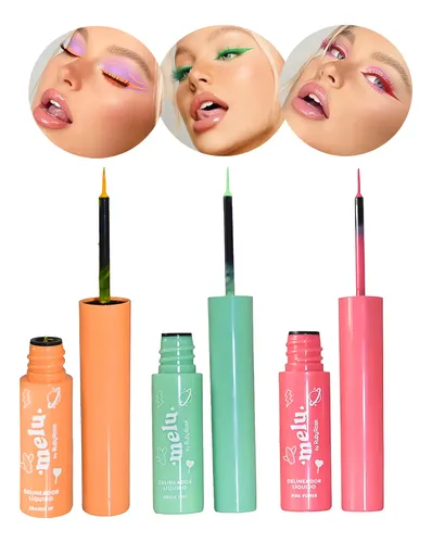 Delineador Liquido Ojos Colores Melu Ruby Rose Caobamakeup