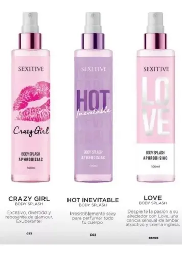 Kit X 3 Body Splash Sexitive Femenino Aphrodisiac