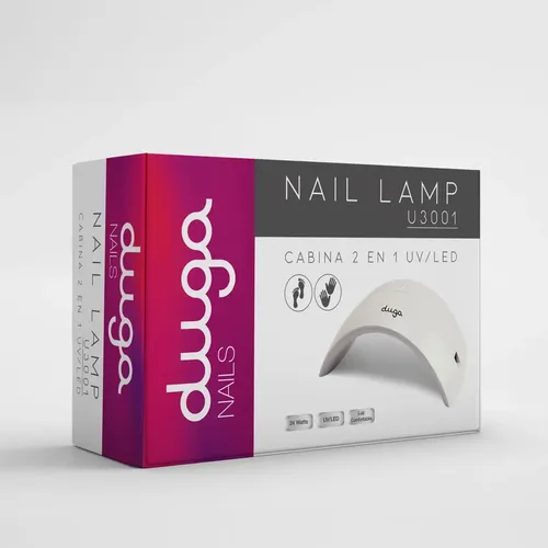 Cabina Led De Uñas 24w Duga U3001 Luz Uv Secador Manos Pies Color Blanco Con Rosa