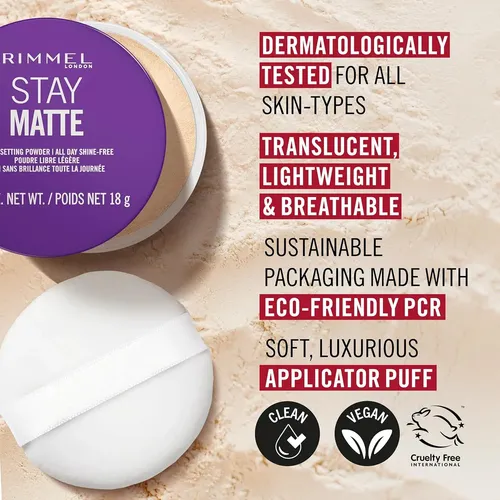 Rimmel Stay Matte Polvo Suelto 001 Transparente 17.86g