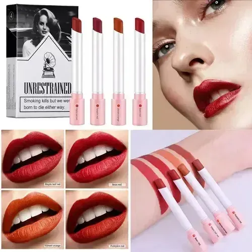 Set De Barra De Labios Mate De Larga Duración 4 Piezas A