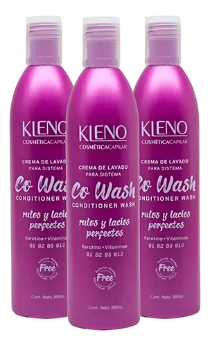 Crema Lavado Acondicionador Co Wash Kleno Rulos Lacios X 3u