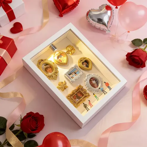 Romántica Caja De Sombras Con Forma De Mini Museo Con Led, R