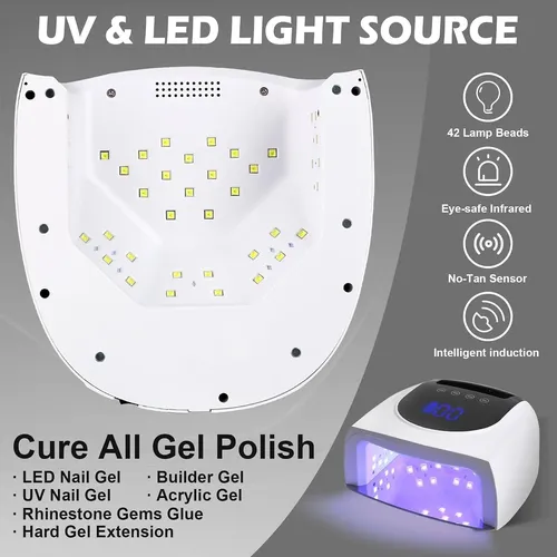 Lámpara Uv Led Linssy 96w, 42 Cuentas, 4 Temporizadores