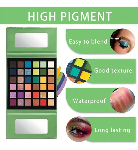 K’apeine Paleta Sombras 36 Colores Neon Mate Shimmer Glitter