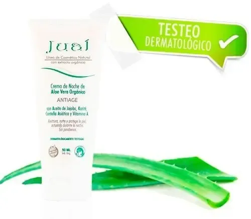 Crema de Noche Antiedad Jual con Vitamina A Aloe Vera Aceite de Jojoba Vegana