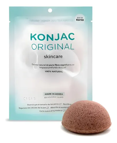 Konjac Esponja Facial Arcilla Roja Frances Piel Rosacea