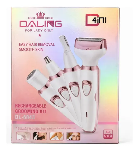 Depiladora Eléctrica Daling Dl-6043 4 En 1 Recargable