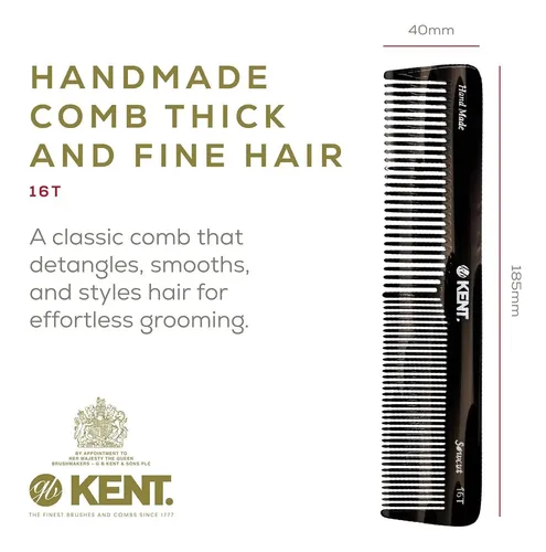 Dientes Finos Y Anchos De Grafito Negro Comb Kent 16t
