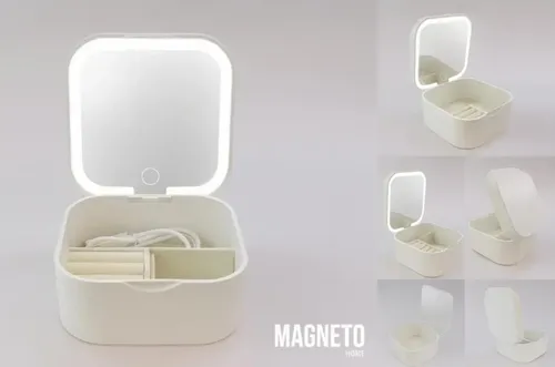 Organizador De Maquillaje Alhajero Con Espejo Y Luz