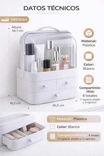 Organizador Maquillaje Portatil Escritorio Porta Cosmetico