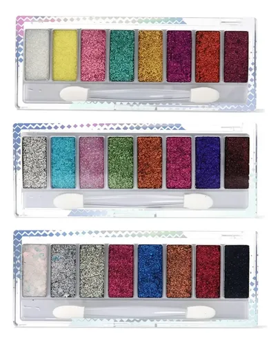 Caja De 24 Paletas Sombras Glitter De Ojos Glow Vibes Skora