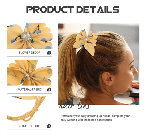 Cintas Elásticas Para El Pelo Con Forma De Flor, 10 Unidades
