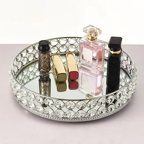` Bandeja De Cristal Vintage Forma Forma Forma Perfume Para