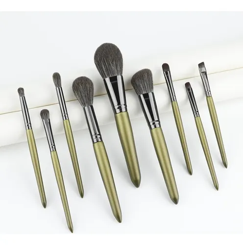 Set De 9 Brochas De Maquillaje Para Principiantes (gris)