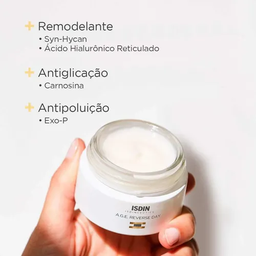 Crema Facial A.G.E Reverse Day Isdin día para piel normal de 50mL/51.5g