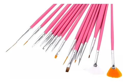 Kit 15 Pinceles Decoracion Nail Art Para Uñas Esculpidas