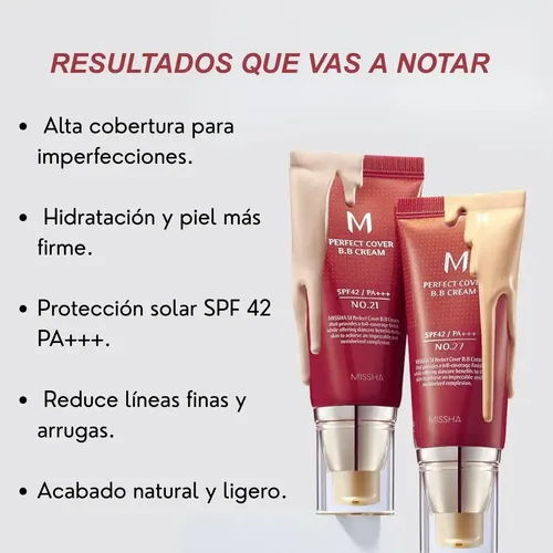 Bb Cream Base Maquillaje Con Protector Solar Missha Coreana