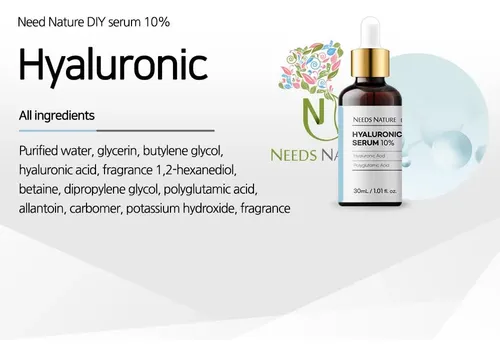 Hyaluronic Acid 10% Facial Serum  Needs Nature Diy Booster