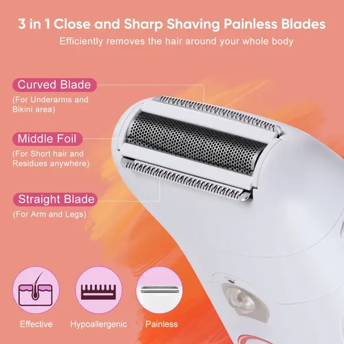 Depiladora Eléctrica Lavable Keda Xd-221 Blanco